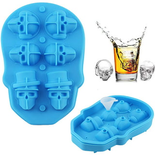 Heldig 3D Skull Silicone Ice Cube Mold, Funny Ice Skull Mold for Whiskey,  Cocktails, Liqueur and Juice DrinksB 