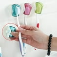 thumbnail image 2 of Toothbrush Storage Holder Plastic Rack Cup Wall Stand Hook Suction Cup Kids Couple Family, 2 of 8