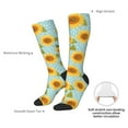 thumbnail image 4 of Logiee White Polka Dot Sunflower A Print Gift Stocking Stuffers,Adult Stockings,Novelty Socks,Funny Socks Birthday Running Walking Sleeping, 4 of 6