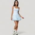 thumbnail image 3 of Women's Tulle Mini Skirt with Soft Lining and Layered Ruffle Hem for a Whimsical Ballet-Inspired Look - X Large, Light Blue, 3 of 7