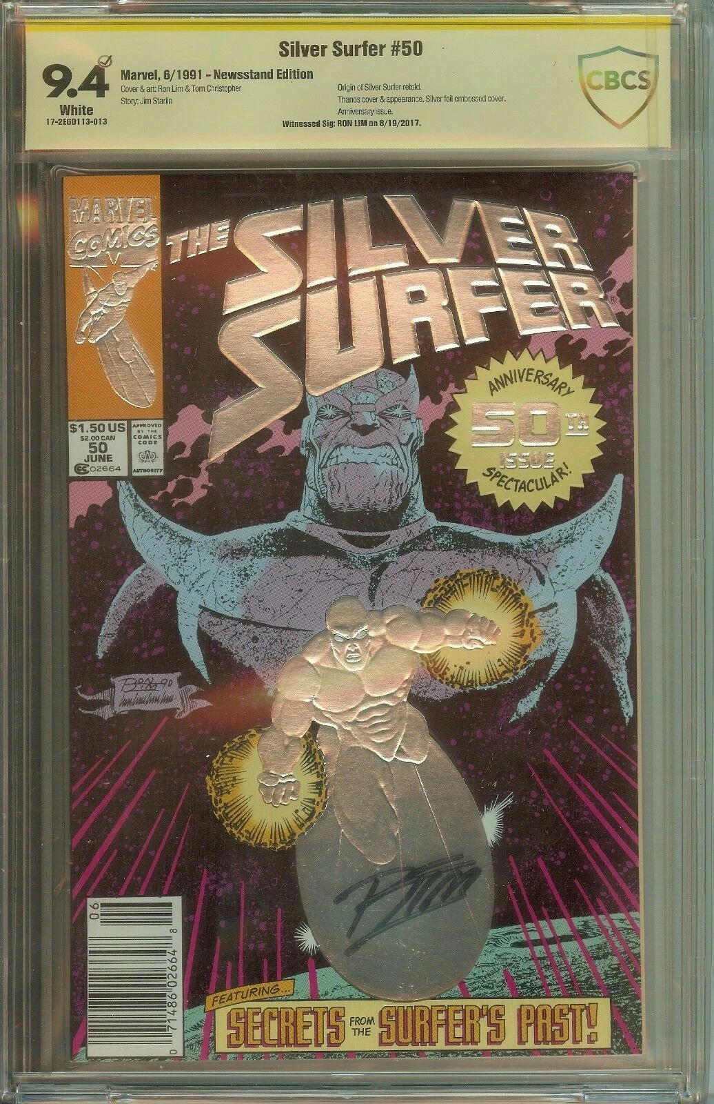 The Silver Surfer #50 Newstand Signed Rom Lim CBCS 9.4