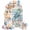 Blue off-white, variant on Coastal Turtle Arch Backdrop Cover 7.2Ft, Wedding Arch Covers Stretchy Backdrop, Summer Beach Nautical Coral Starfish Fitted 2 Sided Arched Photo Background for Birthday Party Decorations