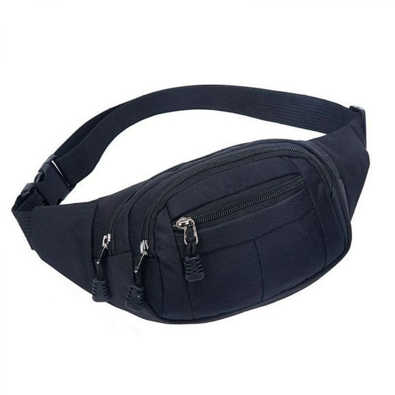 Large Fanny Pack For Women Men - Waist Bag With 4-Zipper Pockets
