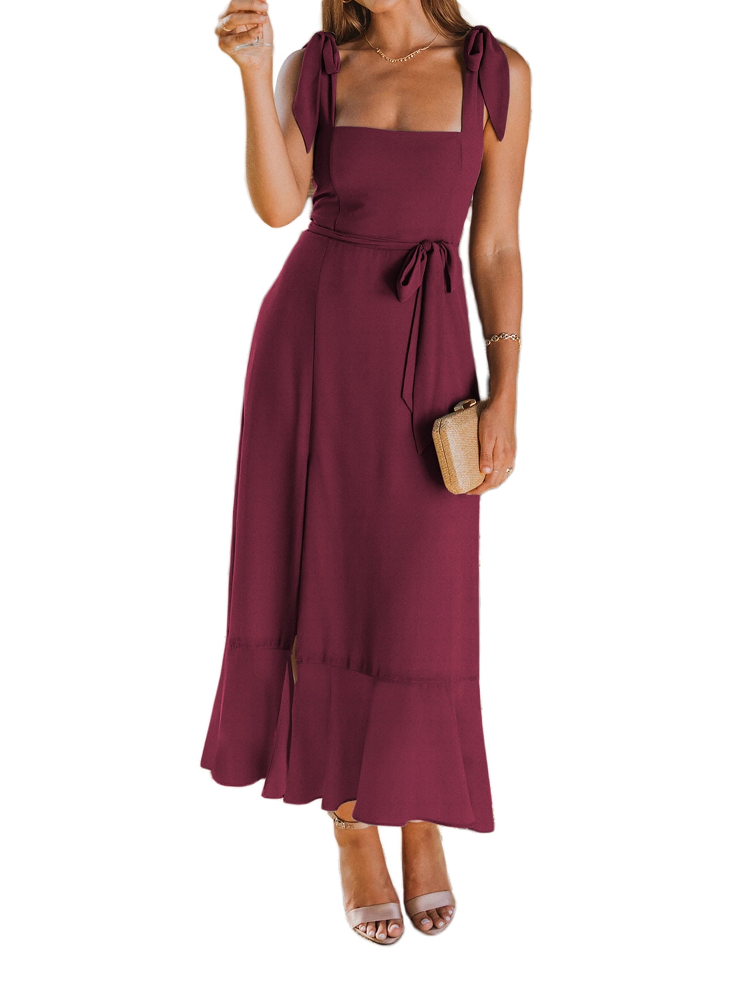 【ILLIGO】人気/送料税込 ★triped color block ruffle onepiece Biekopu Women's Casual Dress Solid Color Double Side Tie
