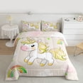thumbnail image 2 of Feelyou Cartoon Unicorn Animal Full Size Comforter Sets, Kawaii Cloud Rainbow Bedding Comforter Set, Teens Kids Boys Girls Reversible Bedding Sets, Super Cozy Room Decor, 3 Pieces, 2 of 8