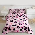 thumbnail image 2 of Castle Fairy Pink Leopard Print Girl Bedding Comforter Set 2pcs,Old Fashion Dreamy Princess Twin Comforter Sets Microfiber,Jungle Animal Cheetah Breathable Bedding Set,Super Cozy Room Decor, 2 of 8