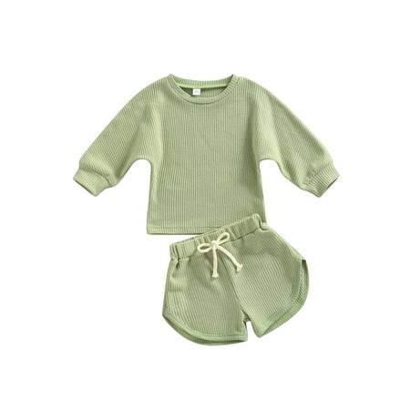 

Bagilaanoe 2 Pcs Toddler Baby Girls Boys Summer Outfit Sets Half Sleeve T-shirt Tops + Shorts
