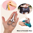 thumbnail image 3 of wqlpp-3 Pcs Small Folding Scissors, Mini Craft Scissors, Foldable Scissors Multi-Purpose, Travel Scissors Safety for Home Office Nurses Fabric Sewing Fishing, Stainless Steel, Gold, Rose Gold, Silver, 3 of 4