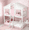 Pink+White, variant on URTR Twin Over Twin House Bunk Bed with Frame, Roof, Windows, Windows Box and Small Door, Twin Size Floor Bunk Bed with Ladder and Safety Guardrails, Pink+White