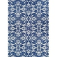thumbnail image 1 of Couristan 30630303050080T 5 x 8 ft. Crawford Tulip Lattice Hand Crafted Rectangle Area Rug - Blue & Ivory, 1 of 1