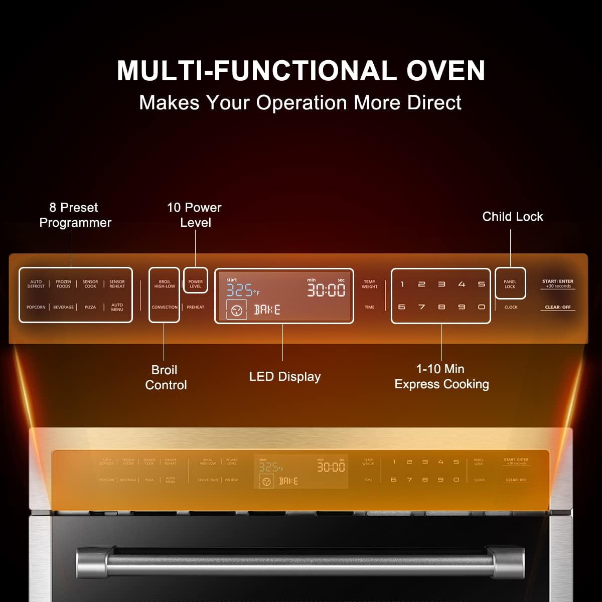 Gasland Chef 24 Inch Built-in Convection Microwave Oven with 1.6 Cu. ft. , 1000 Watt, Sensor Cook, Stainless Steel