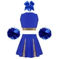 thumbnail image 2 of Miaeowve Uniforme de Cheerleading pour Filles, Tenue de Fête Musicale avec Pompons, Bleu 16, 2 of 4