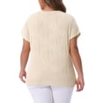 thumbnail image 4 of DARING DIVA Women's Plus Textured Top 2X Apricot, 4 of 6