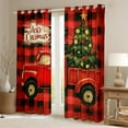 thumbnail image 2 of Manfei Cartoon Farm Truck Curtains Pack of 2 (42x84 Each), Green Xmas Tree Curtains Blackout, Red Black Buffalo Checkered Living Room Curtains, Luxurious Room Decor, 2 of 6