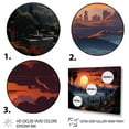 thumbnail image 3 of Designart "Los Angeles in Orange and Grey" Landscapes Floater Framed Canvas Art Print, 3 of 7