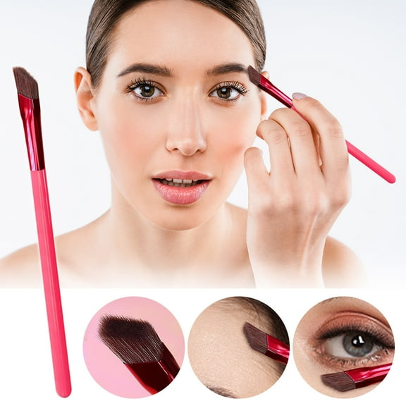 Eyebrow Brush, Angled Eyebrow Brush, Multifunctional Brow Makeup Brush for Defining, Filling, and Concealer Application, Soft Synthetic Fiber, Ergonomic Wooden Handle, Durable Aluminum Ferrule
