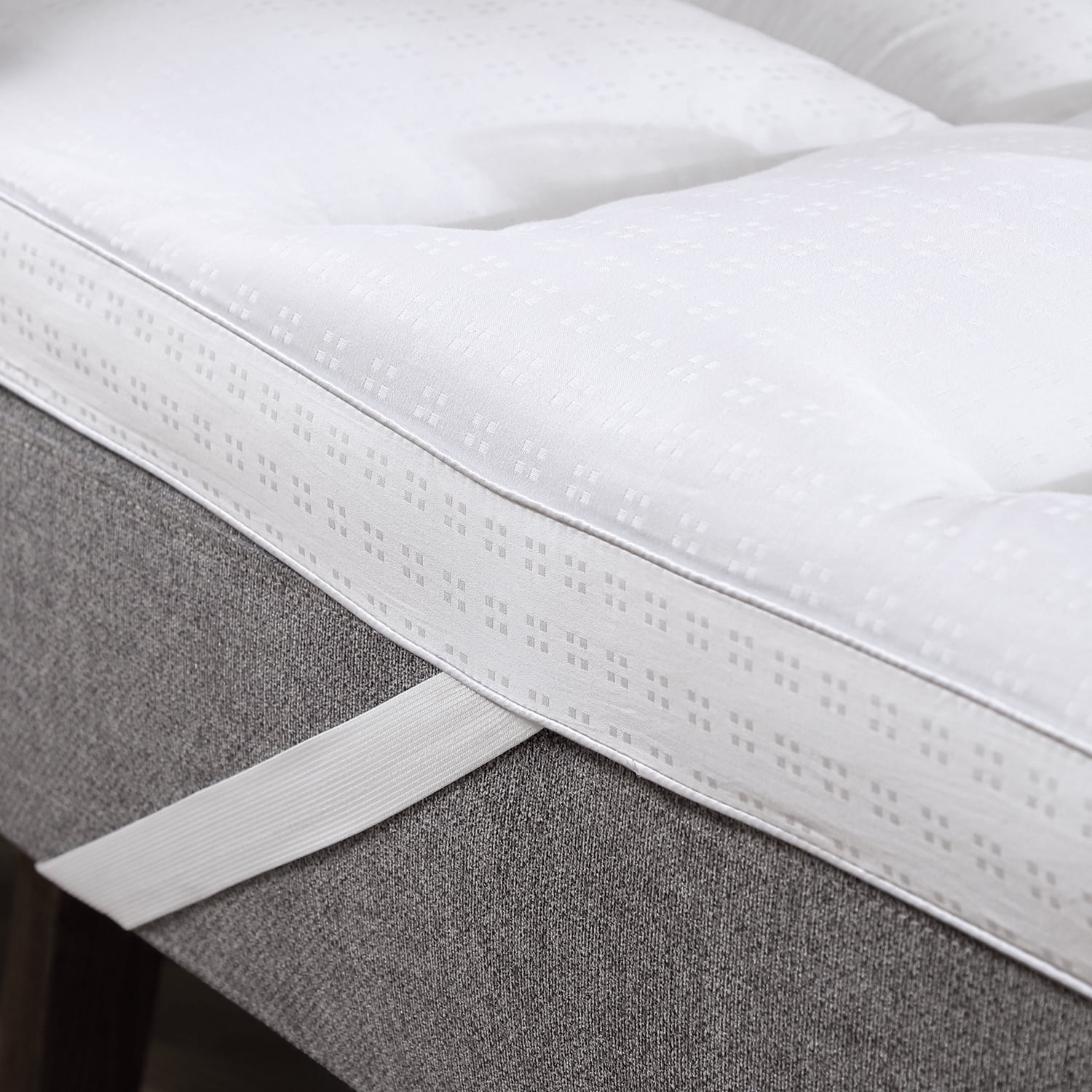 CirclesHome Grey Futon Mattress Toppers With Anti-Slip Anchors - Futon Cover Filled with Plush Down Alternative Fill - Full Size Futon Cover is Soft, Comfortable and Allergy Free (Size: 54 x 75 x 3)