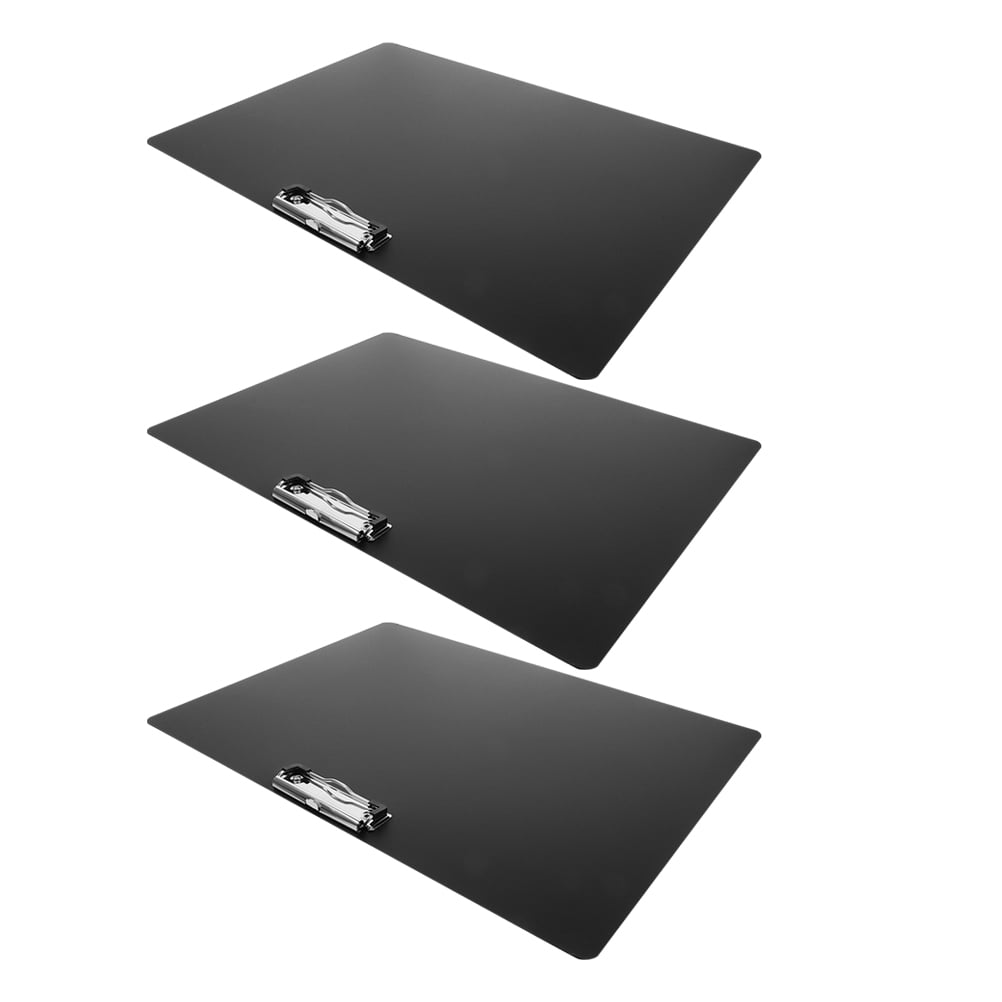 OUNONA  3 Pcs Painting Splint Drawing Office Clipboard Work Student Black