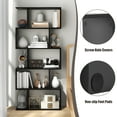 thumbnail image 5 of Topbuy 2pcs 5-Tier Geometric Bookshelf Wooden Decorative Display Shelf w/Large Capacity Freestanding S-shaped Bookcase Black, 5 of 6