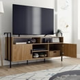 thumbnail image 3 of Sauder New Hyde Wall-mounted TV Stand TV Stand with Doors for TVs up to 65", Serene Walnut Finish, 3 of 9