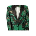 thumbnail image 3 of Mens 2 Button Hunter Green, Gold, & Black Floral Paisley Tuxedo Blazer By Alberto Nardoni Brand Designer, 3 of 3