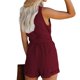 thumbnail image 2 of MKLEKYY Pantalones Cortos Casuales para Mujer, con Cuello En V, Lazo, Bolsillo, Sin Mangas, Pantalones Cortos Anchos, Monos, Mamelucos, 2 of 4
