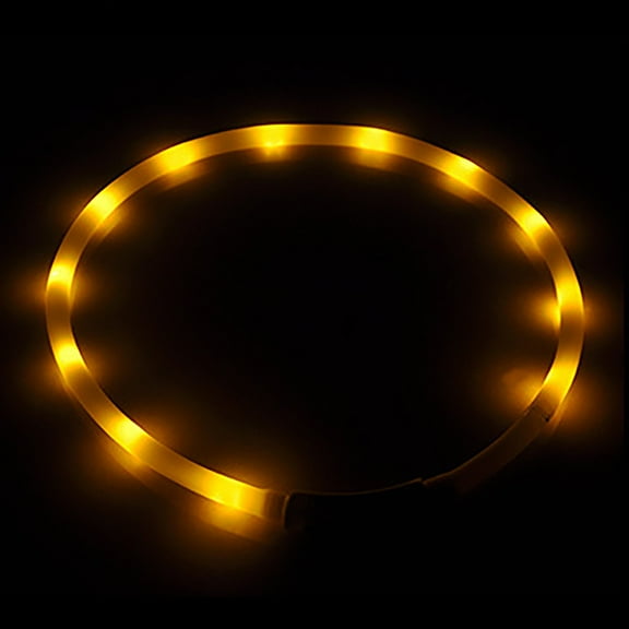Shldybc Led Dog Collar, Usb Rechargeable Light Up Dog Collars, Diy Flashing Dog Necklaces for Dog Walking at Night