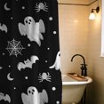 thumbnail image 6 of Halloween Shower Curtain, Cartoon Ghosts Polyester Fabric Bathroom Decor Curtain, Machine Washable Waterproof, Halloween Holiday Gift for Women Men, 72 x 72 Inches, 6 of 7