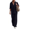 thumbnail image 3 of Conjunto Dos Piezas Casual para Mujer – Camisa Manga Larga Solapa y Pantalones Largos Pierna Ancha, Ideales como Ropa Calle Holgada, 3 of 5