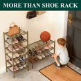 thumbnail image 4 of Smiry 3-Tier Shoe Rack , Stackable Bamboo Shoe Rack Organizer, Shoe Storage for Closet, Entryway, Bedroom and Wall, Walnut, 4 of 5