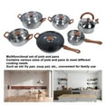thumbnail image 4 of JUEGO DE UTENSILIOS DE COCINA DE ACERO INOXIDABLE, SARTÉN DE COCO COCINA MULTIFUNDAL DE GRANO DE MADERA CON SEGURIDAD PARA USO EN EL HOGAR, 4 of 7