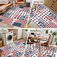 thumbnail image 6 of Independence Day Washable Area Rug 3 x 5 ft Retro American USA Flag Red Stripes Abstract, Soft Non Slip Rugs Stain Repellent Indoor Felt Carpet for Living Dining Room Bedroom Home Office, 6 of 9