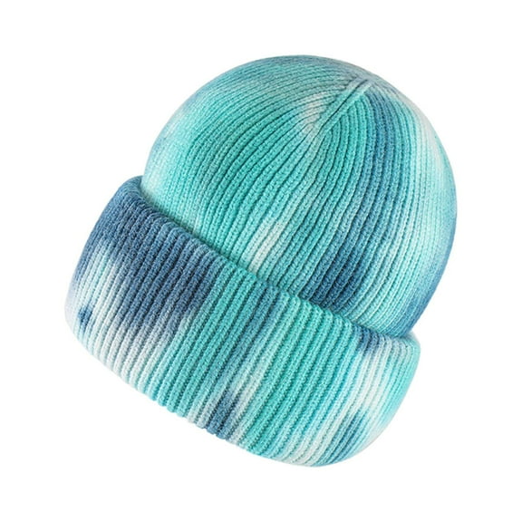 Diufon Winter Knitted Hat for Unisex-Adult Stretch Tie-dye Printed Beanie Hats Outdoor Windproof Ski Cap