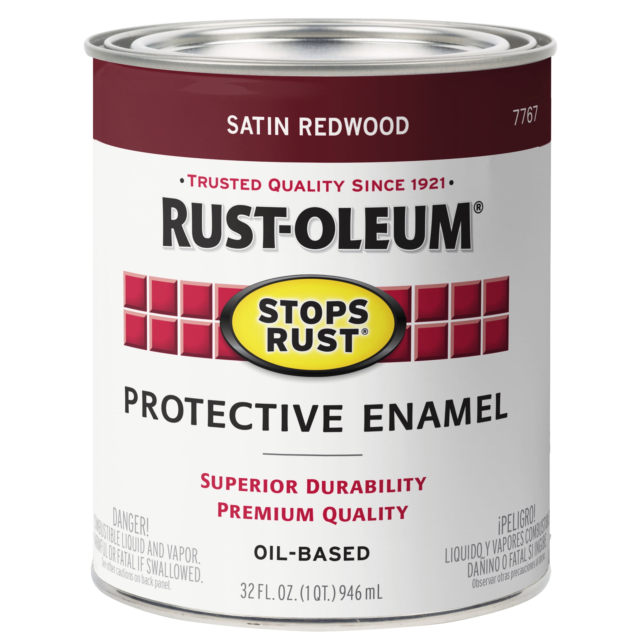 2 Pack, Redwood (450 Voc), Rust-Oleum Stops Rust Satin Protective Enamel- 7767502, Quart