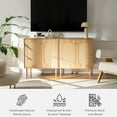 thumbnail image 5 of Rattan Storage Cabinets with Shelves, Narrow Cabinet with Storage, Sideboard Cabinet with Doors, Rattan Cabinets for Kitchen Dining Room Living Room, Natural Oak, 5 of 7