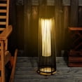 thumbnail image 2 of Outsunny 24" Wicker Solar Floor Lamp, Auto On/Off Outdoor Lamp, Brown, 2 of 10