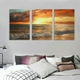 thumbnail image 3 of Ullo0ord  Canvas Prints Wall Art Sunset Ocean Beach Pictures Photo Paintings for Living Room Bedroom Home Decorations Modern Stretched and Framed Seascape Waves Landscape Giclee Artwork, 3 of 4