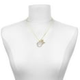 thumbnail image 2 of Delight Jewelry Silver-tone To the World You are a Mother Round Locket - Large Goldtone Crystal Initial - X - Charm Necklace, 17.5"+2", 2 of 4