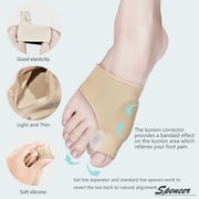 Spencer 1 Pair Gel Pad Bunion Protector Sleeves with Gel Toe Separators Spacers Hallux Valgus Bunion Pain Relief
