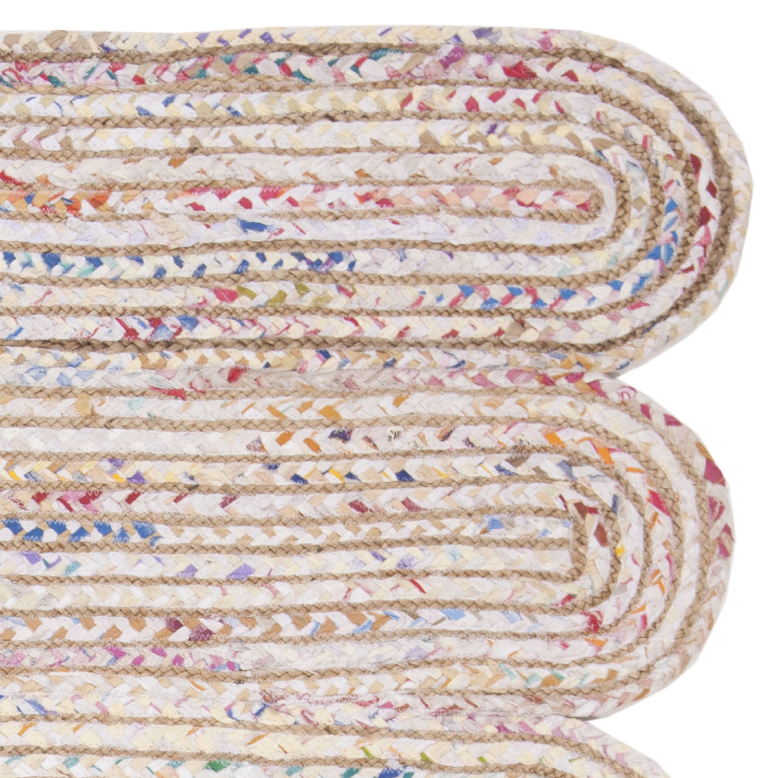 SAFAVIEH Cape Cod Nowell Striped Area Rug, Ivory/Multi, 6' x 6' Square