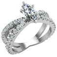thumbnail image 4 of GIA Certified Marquise Cut Diamond Engagement Ring for Women X Cross Split Shank 1.75 CT TW 18K White Gold (F-G,SI1), 4 of 8