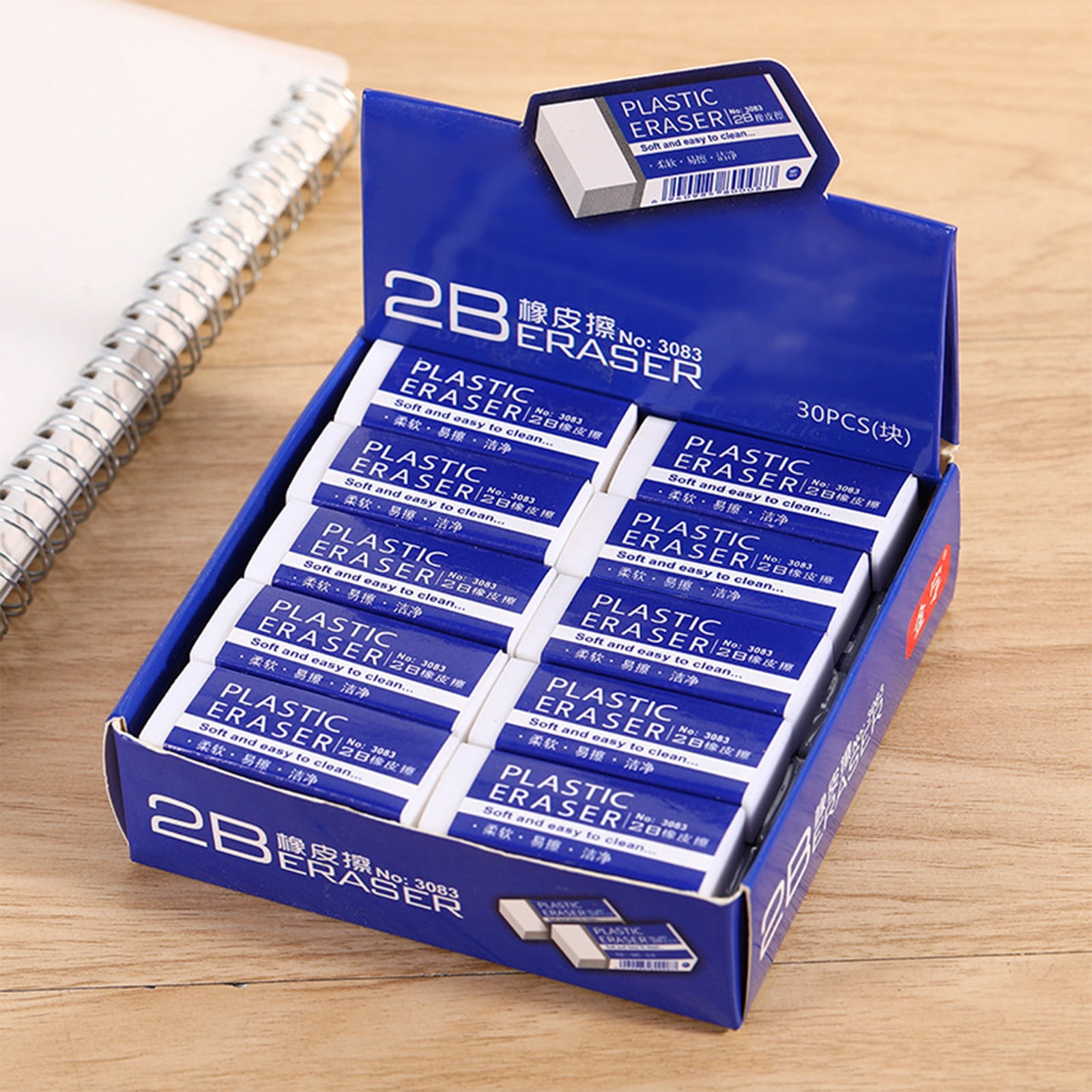 Kyusrd 30Pcs 2B Pencil Eraser,Clean Soft Easy Polish Learning Stationery