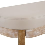 Eleanor Mid-century Upholstered Dining Bench, Entryway Bench with Solid Wood Frame, Beige