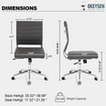 thumbnail image 2 of Okeysen Armless Office Desk Chair, Mid Back Leather Conference Room Chairs Without Armrests, Modern Office Chair Ribbed., 2 of 6
