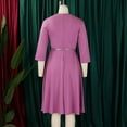 thumbnail image 4 of Women's Stylish V-Neck Pleated Dress Workwear Dresses Formal Business Work Dress, 4 of 8