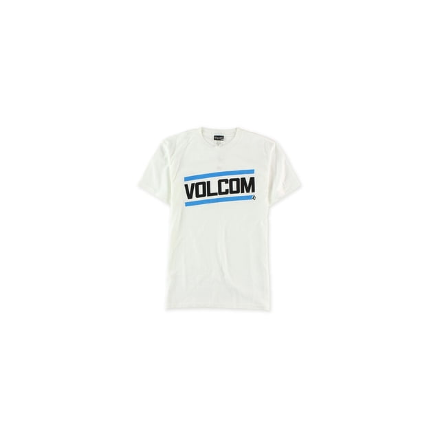 Volcom Brand Logo Camiseta gráfica para hombre, blanca, pequeña Volcom Camiseta gráfica