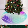 thumbnail image 6 of FMSHPON Kawaii Mermaid Rainbow Scales Xmas Christmas Tree Skirt Stand Mat for Holiday Party Decoration Indoor Outdoor 48 inches, 6 of 6