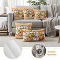 thumbnail image 6 of Pumpkins Thanksgiving Outdoor Waterproof Pillow Covers, Fall Orange Plaid Farmhouse Leaves Decorative Square Throw Pillowcase Sofa Cushion Sham for Patio/Couch/Chair, 26"x26" 2 Pack, 6 of 8