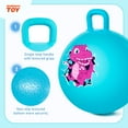 thumbnail image 2 of PLAYZAP Hopper Ball, Bouncy Ball with Handle for Kids, 18-inch Hippity Hoppity Hop Bounce Ball Toys, Sit and Bouncing Ball with Pump, Boys Girls Jumping Hopping Ball Gifts - Blue Dinosaur, 2 of 7