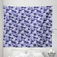 thumbnail image 1 of Botanical Tapestry, Monstera Leaves Hibiscus Flowers Palm Tropical Plants Boho Hippie, Fabric Wall Hanging Decor for Bedroom Living Room Dorm, 5 Sizes, Indigo Violet Blue White, by Ambesonne, 1 of 1